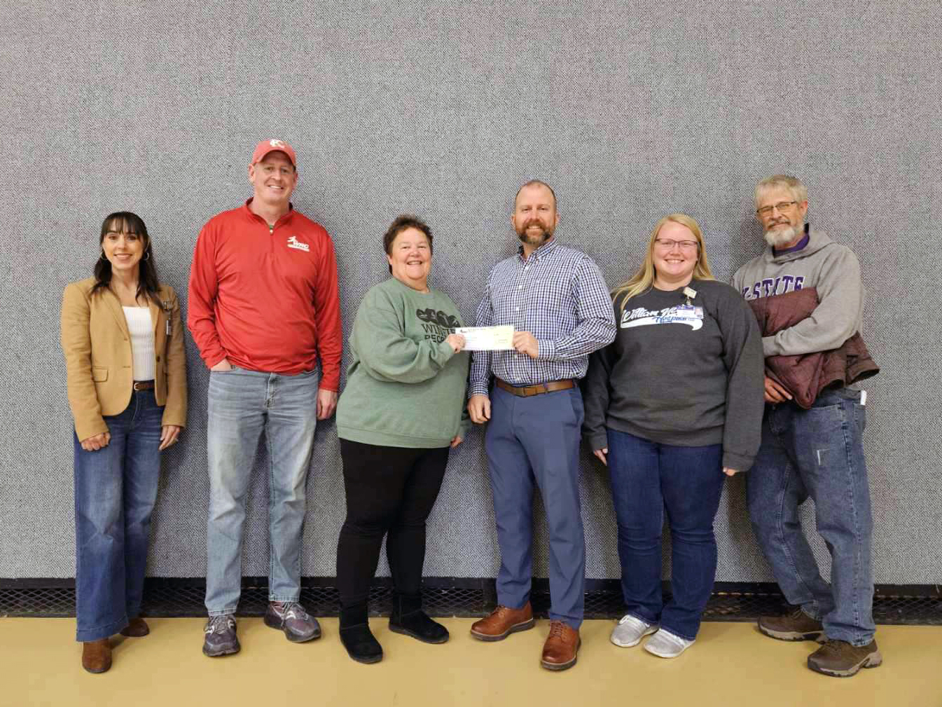 From left: Sarah Johnson, William Newton Hospital; Troy Moree, Winfield Recreation Commission; Candi Fox, Winfield Recreation Commission; Rusty Zimmerman, Winfield Isle of Lights board member; Kylie Stamper, William Newton Hospital; and Mark Olney, Winfield Isle of Lights board member.